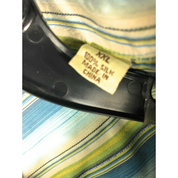 Tommy Bahama Men's 2XL XXL Short Sleeve Button Up Multicolor Silk Shirt A7 - Picture 3 of 5